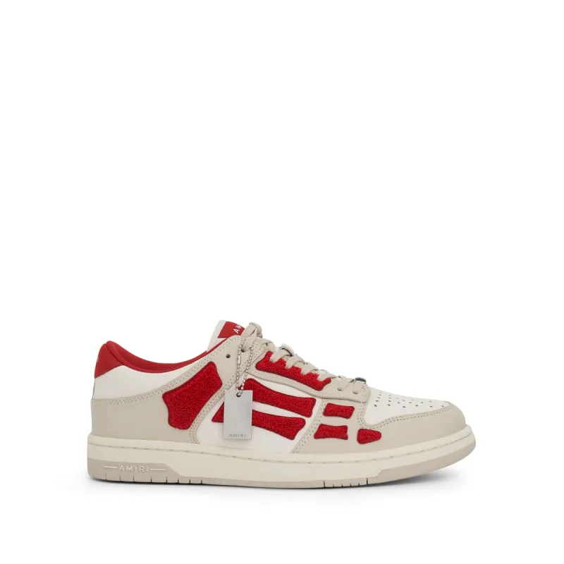 Skeleton Sneaker with Terrycloth in Red made by AMIRI