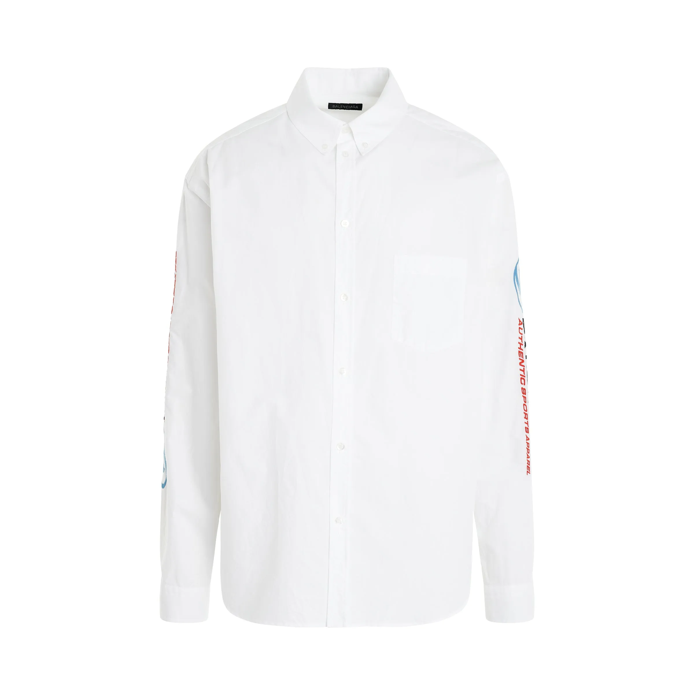 Long-Sleeve Large Fit Shirt in White sold by MARAIS