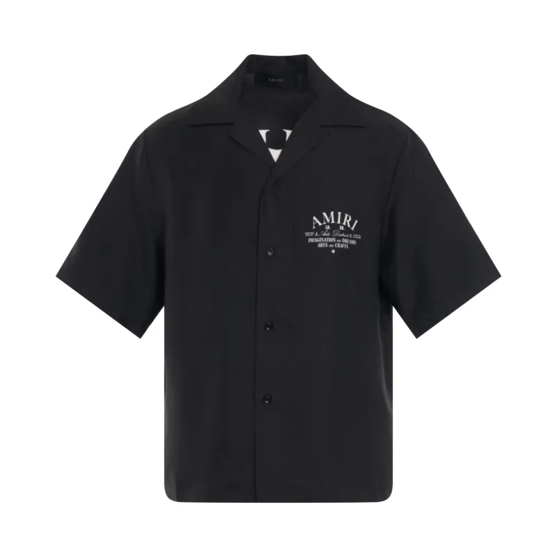 Amiri Arts District Silk Shirt in Black sold by MARAIS