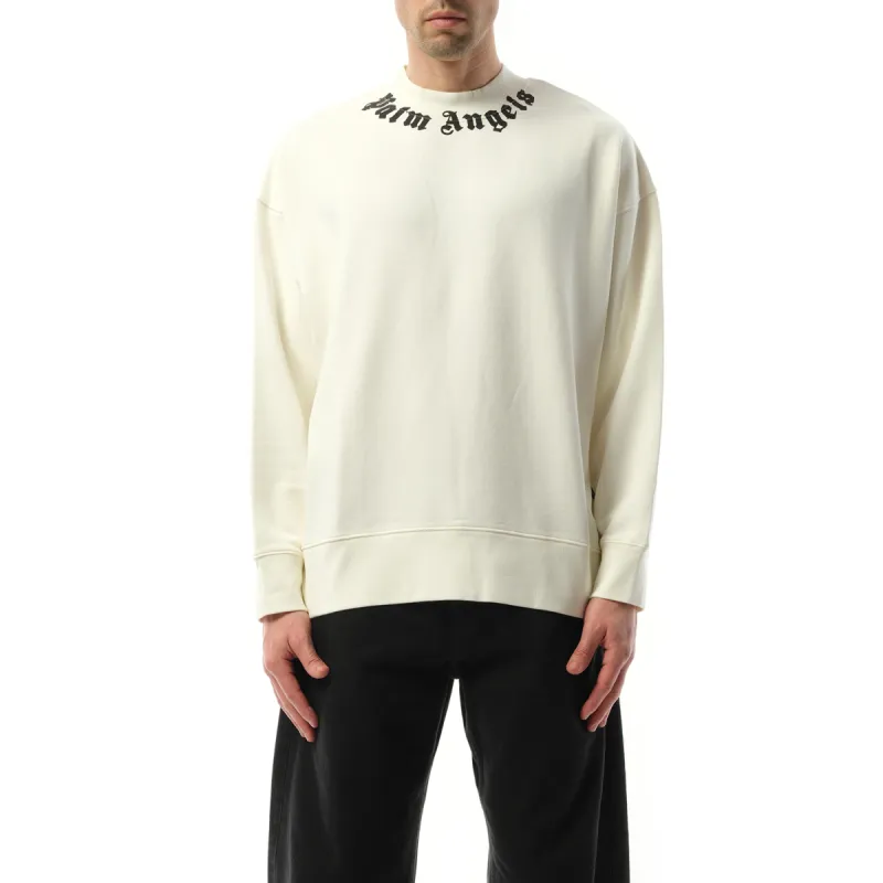 Neck Logo Crew Sweatshirt in Off White/Black sold by MARAIS