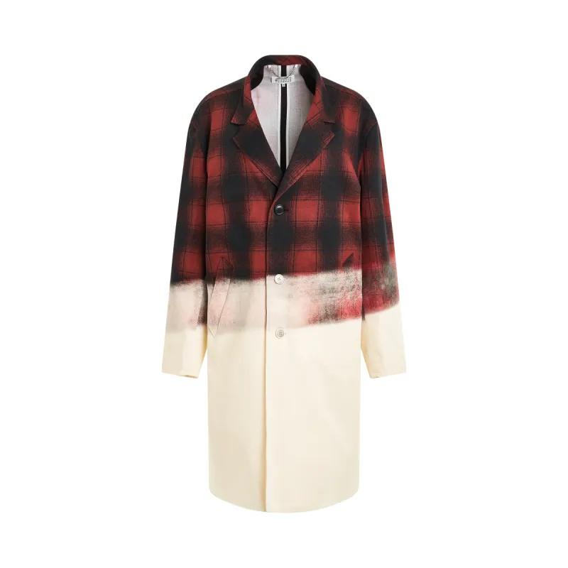 Maison Margiela x Pendleton Checked Coat in Red/Black sold by MARAIS