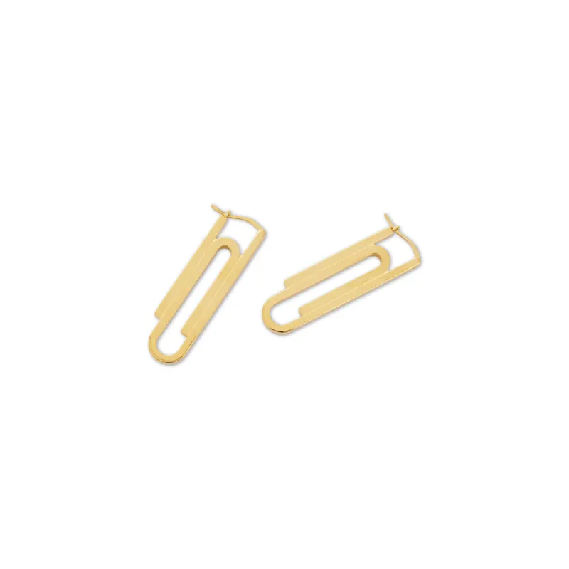 Paperclip Earrings in Gold sold by MARAIS