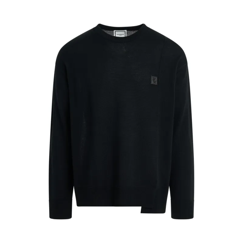 Wool Light Knit Sweater in Black sold by MARAIS