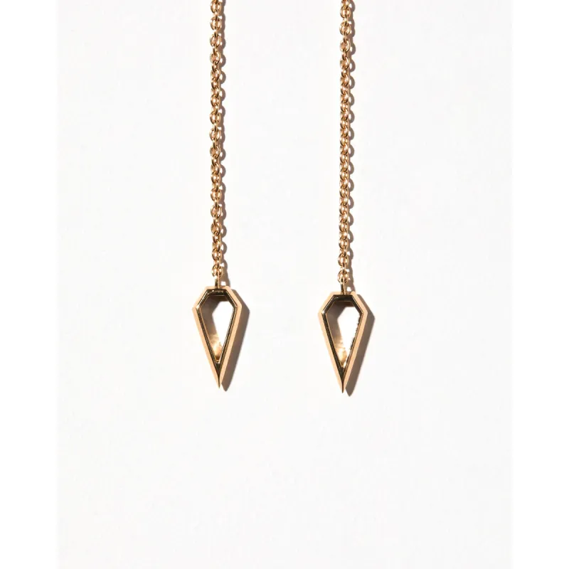 Spear Thread Earrings in Gold sold by MARAIS