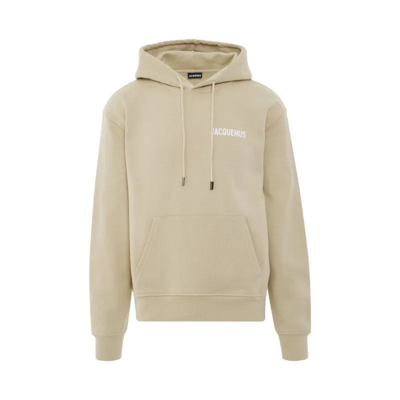 Jacquemus Logo Hoodie in Light Beige sold by MARAIS