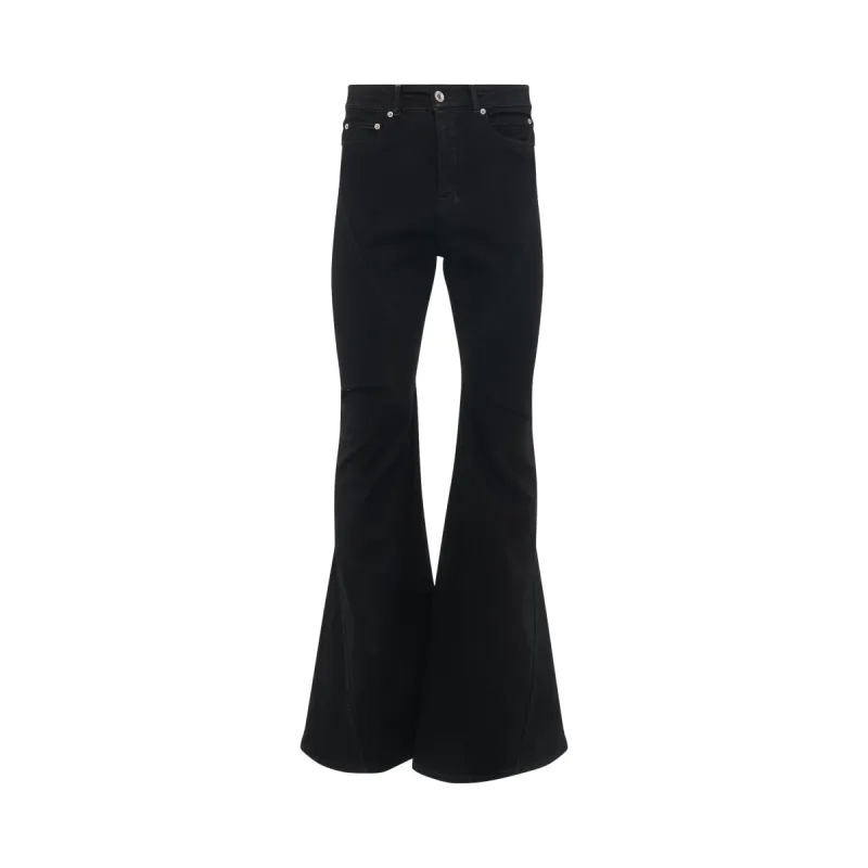 Bias Bootcut Denim Pants in Black sold by MARAIS