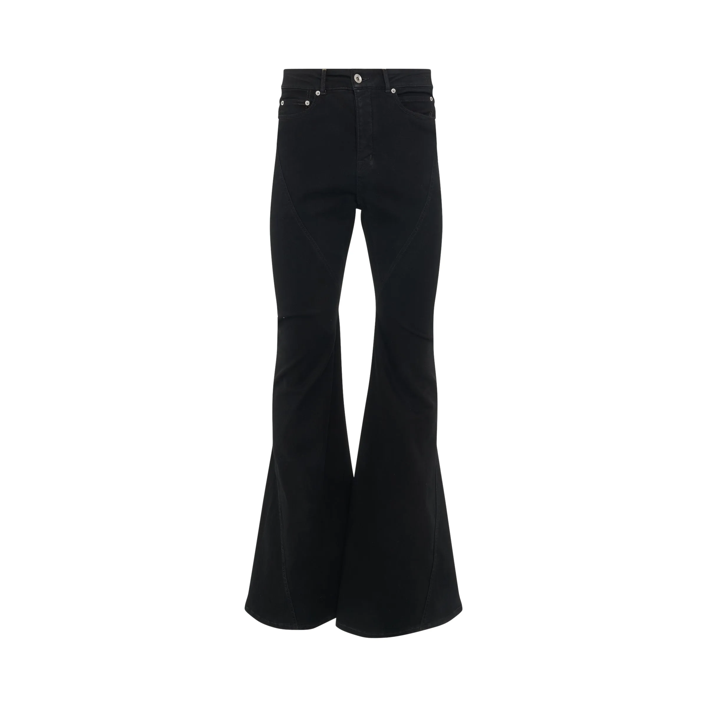 Bias Bootcut Denim Pants in Black sold by MARAIS