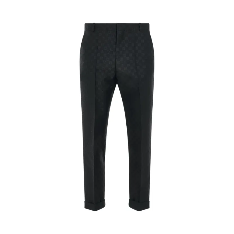 Monogram Jacquard Pants in Black made by Balmain