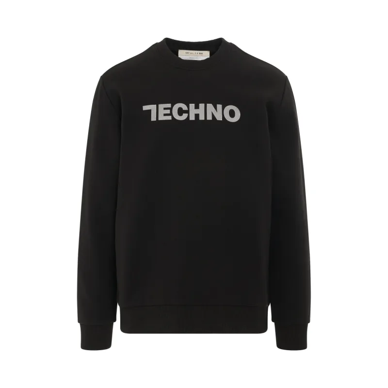 Techno Crewneck Sweatshirt in Black sold by MARAIS