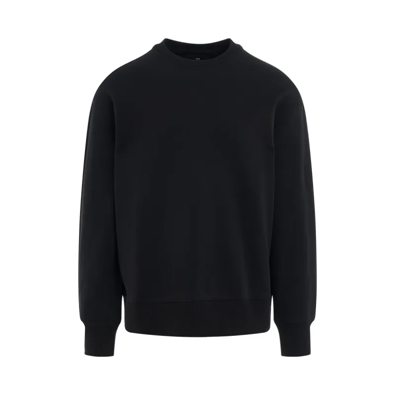 Organic Cotton Terry Crew Sweatershirt in Black sold by MARAIS