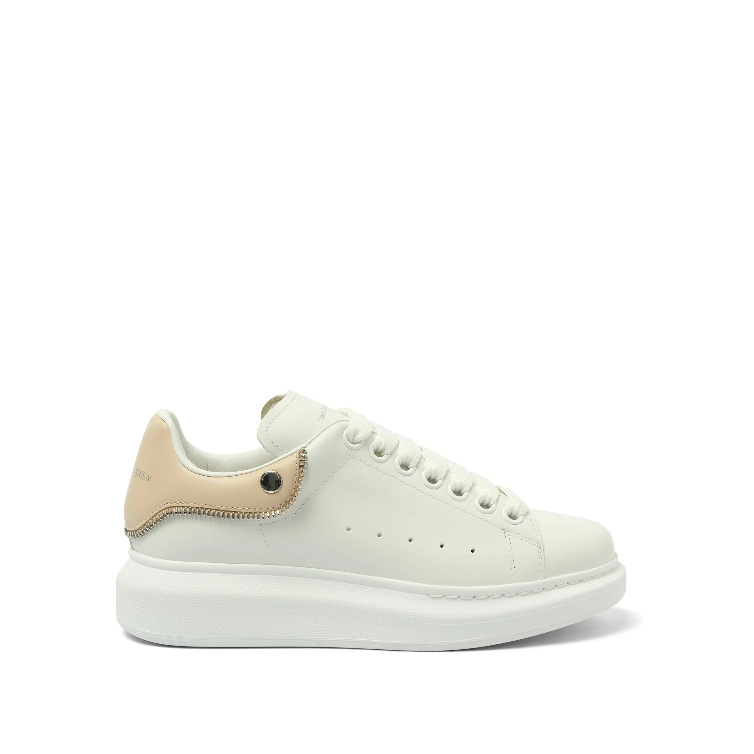 Larry Oversized Sneaker in White/Oat/Silver sold by MARAIS