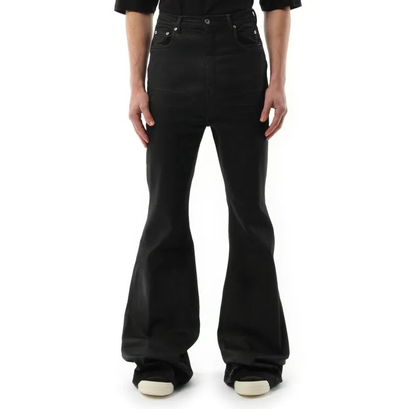 Bolan Bootcut Denim Pants in Black Wax sold by MARAIS