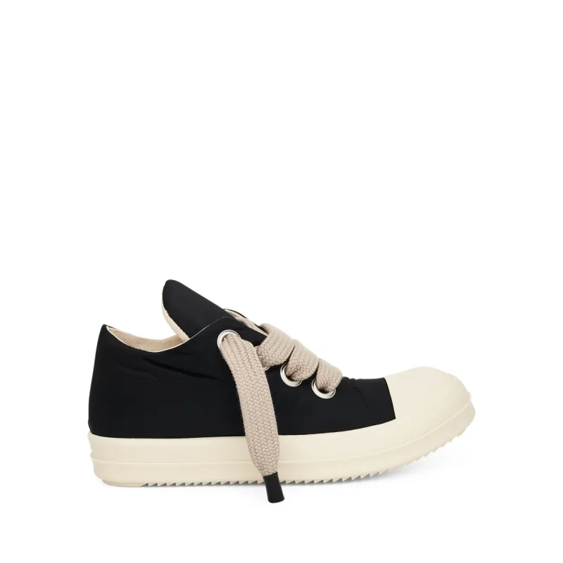 Jumbo Lace Low Puffer Sneaker in Black/Pearl/Milk sold by MARAIS