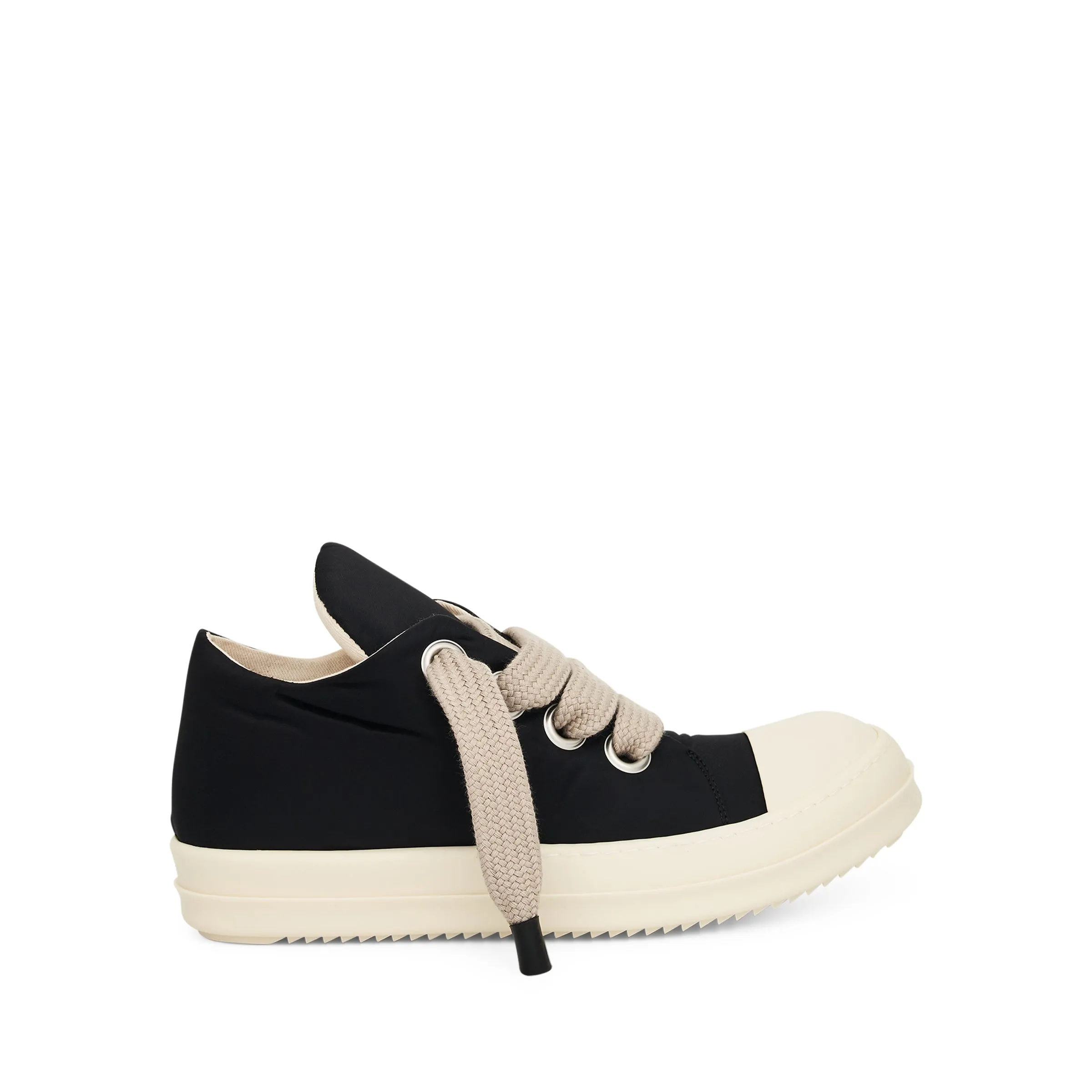 Jumbo Lace Low Puffer Sneaker in Black/Pearl/Milk sold by MARAIS