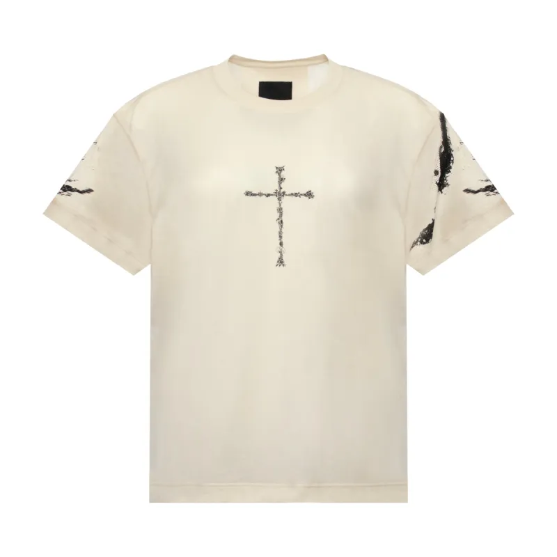 Cross Frame Print T-Shirt in Clay made by Givenchy