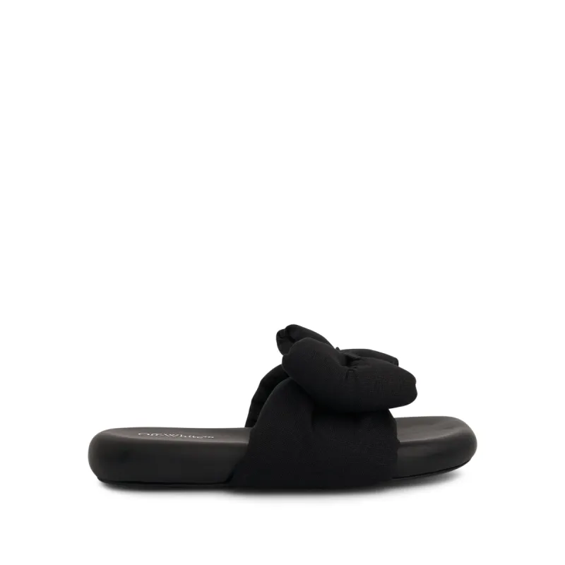 Linen Bow Padded Slippers in Black sold by MARAIS