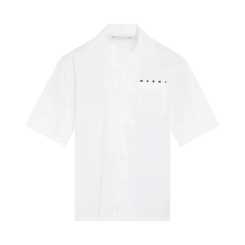 Logo Bowling Shirt in Lily White sold by MARAIS