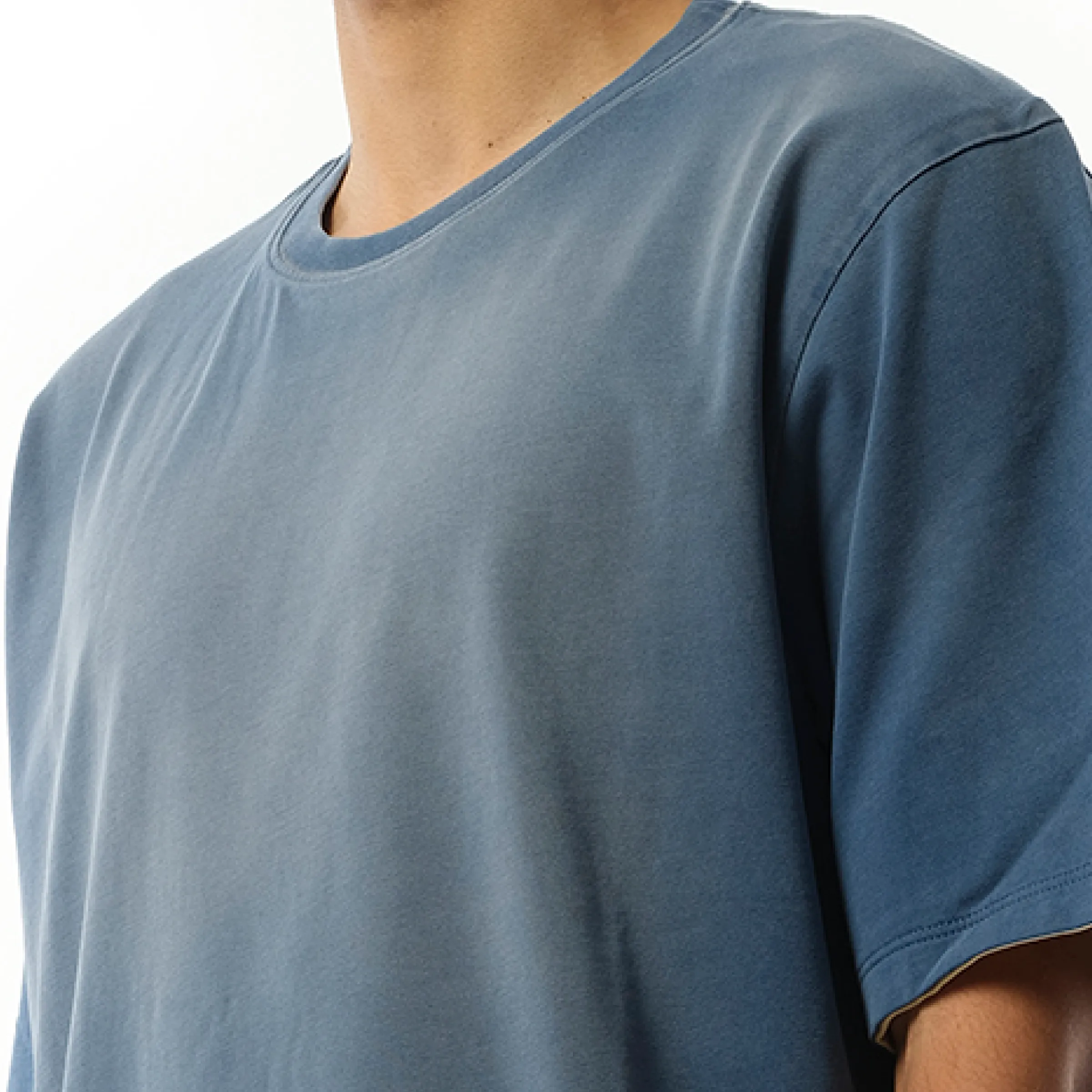 Two Tone Loose T-Shirt in Washed Indigo sold by MARAIS product image thumbnail 3