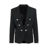 Twill 6 Button Jacket in Black sold by MARAIS