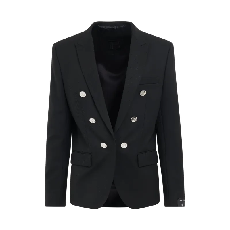 Twill 6 Button Jacket in Black sold by MARAIS