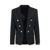 Twill 6 Button Jacket in Black sold by MARAIS