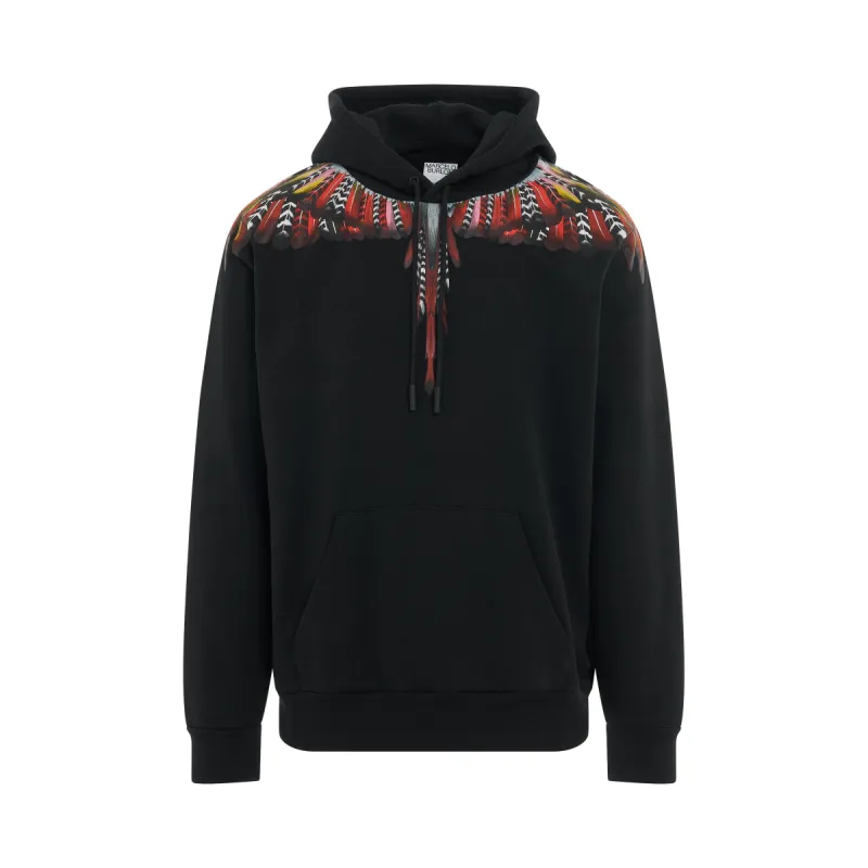 Grizzly Wings Regular Fit Hoodie in Black/Red sold by MARAIS