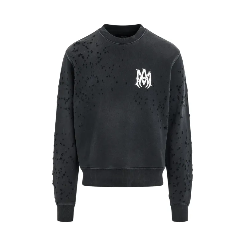 Washed MA Shotgun Sweatshirt in Black sold by MARAIS