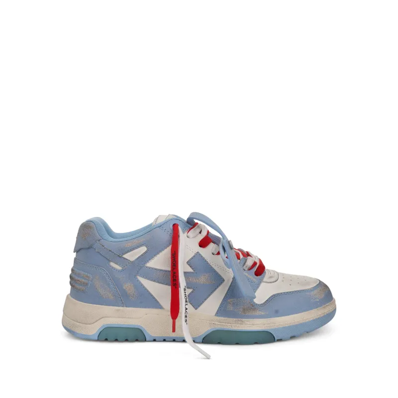 Out Of Office Vintage Leather Sneaker in White/Light Blue sold by MARAIS