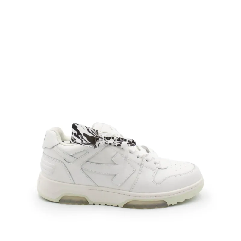 Out Of Office Calf Leather Sneaker in White/White sold by MARAIS