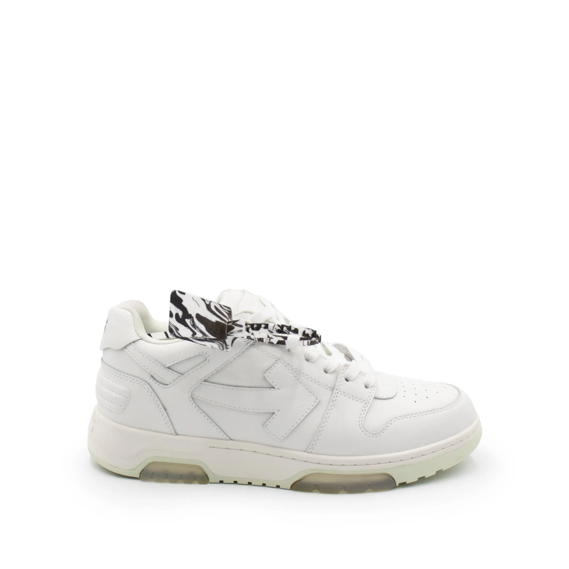 Out Of Office Calf Leather Sneaker in White/White sold by MARAIS
