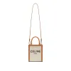 Mini Vertical Cabas in Canvas With Celine Print in Natural/Tan sold by MARAIS