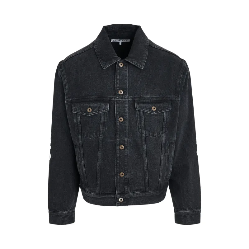 Anagram Jacket in Black Denim sold by MARAIS