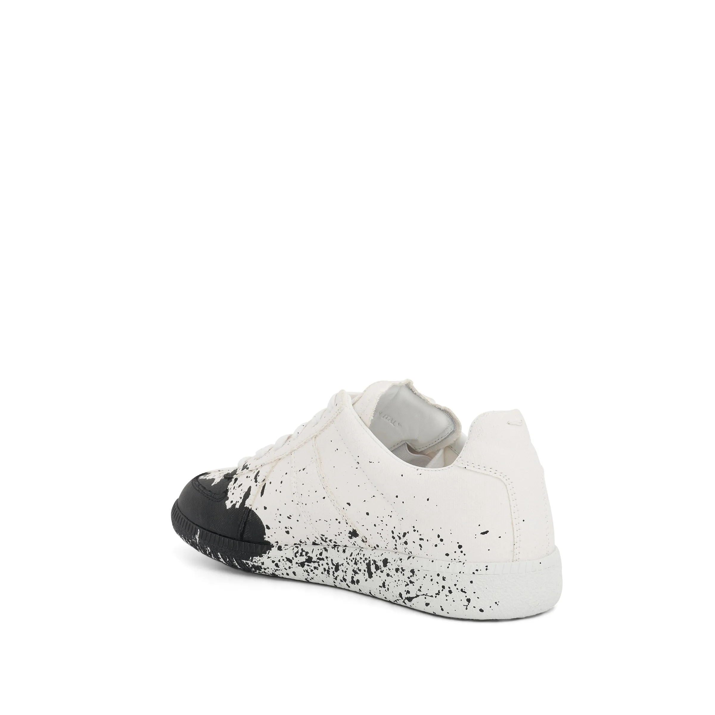 Replica Painted Canvas Sneakers in White/Black sold by MARAIS product image thumbnail 4