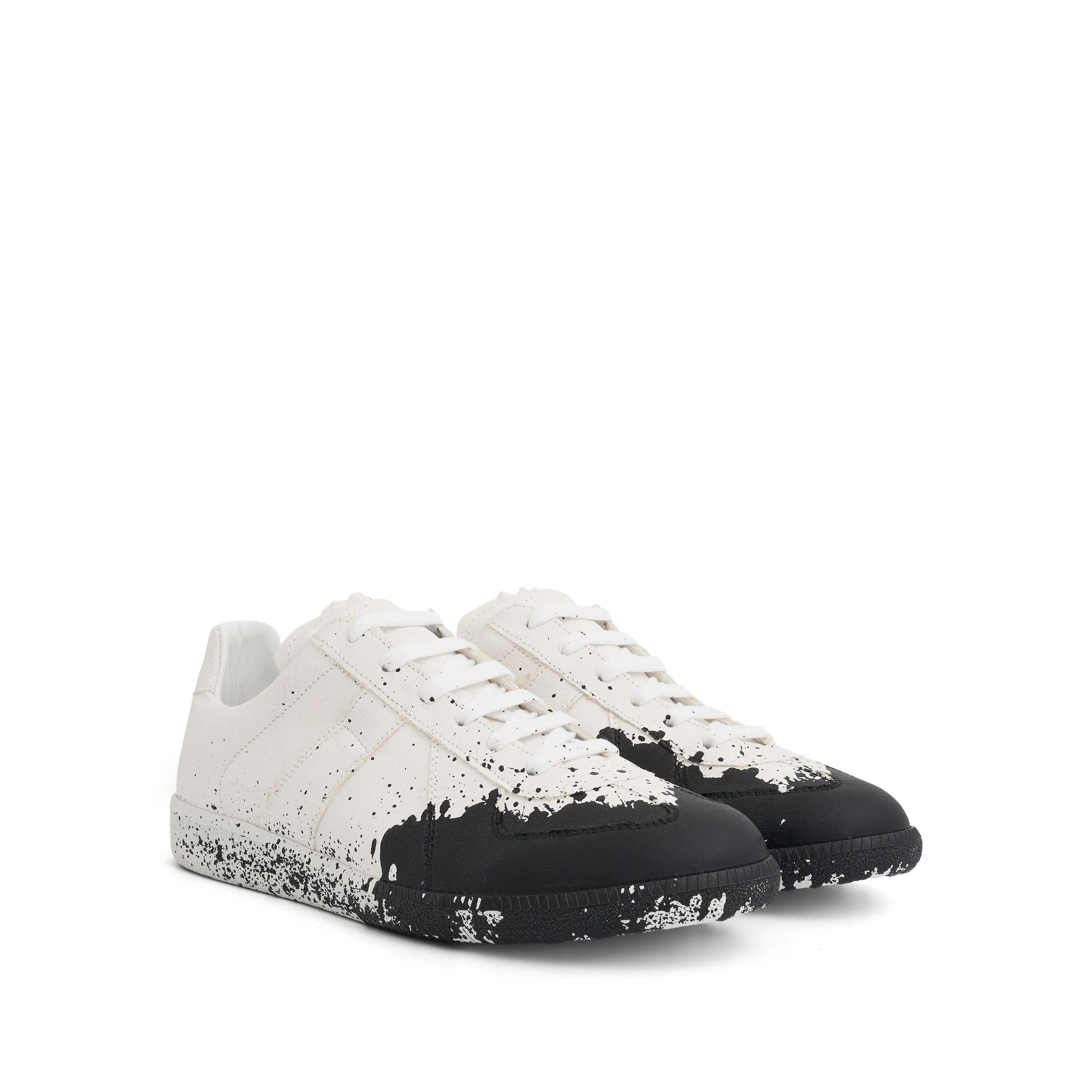 Replica Painted Canvas Sneakers in White/Black sold by MARAIS product image thumbnail 2