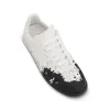 Replica Painted Canvas Sneakers in White/Black sold by MARAIS
