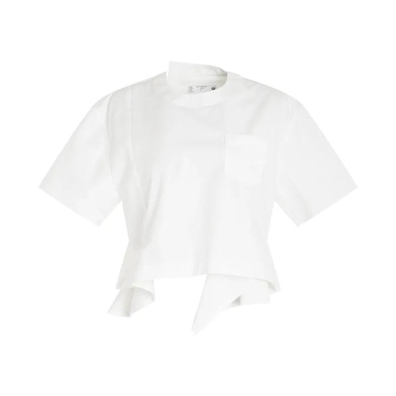 Cotton Poplin T-Shirt in Off White sold by MARAIS