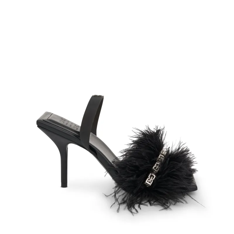 Slingback Sandal with 4G Silver Chain in Black sold by MARAIS