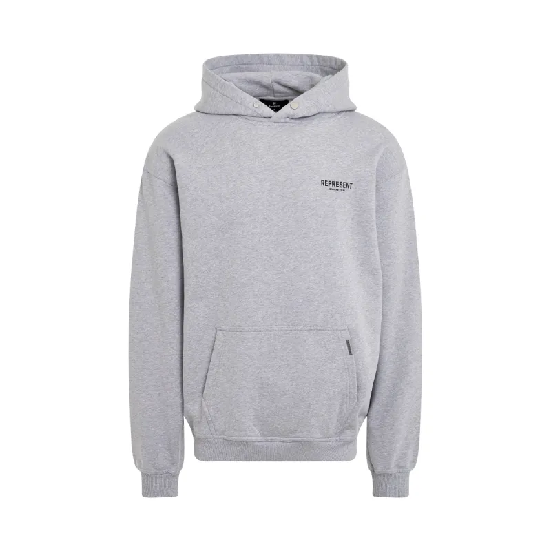 New Represent Owners Club Hoodie in Ash Grey/Black sold by MARAIS