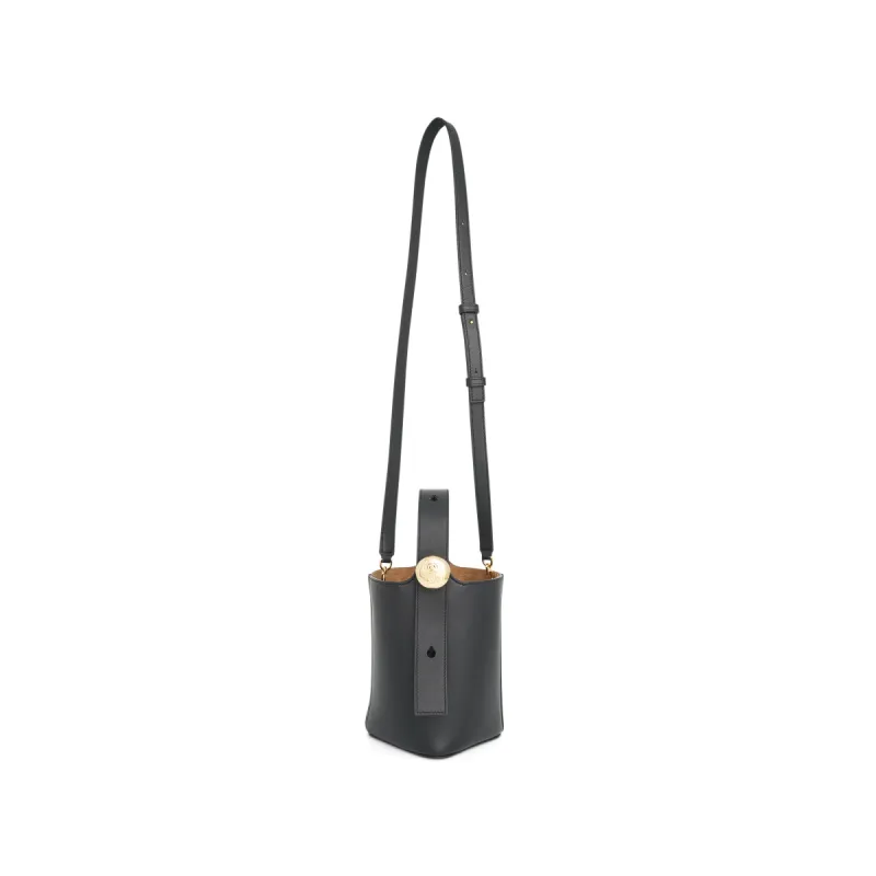 Mini Pebble Bucket Bag in Black sold by MARAIS