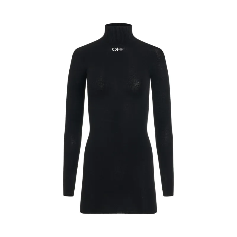 Slick Mini Knit Dress in Black/Silver sold by MARAIS