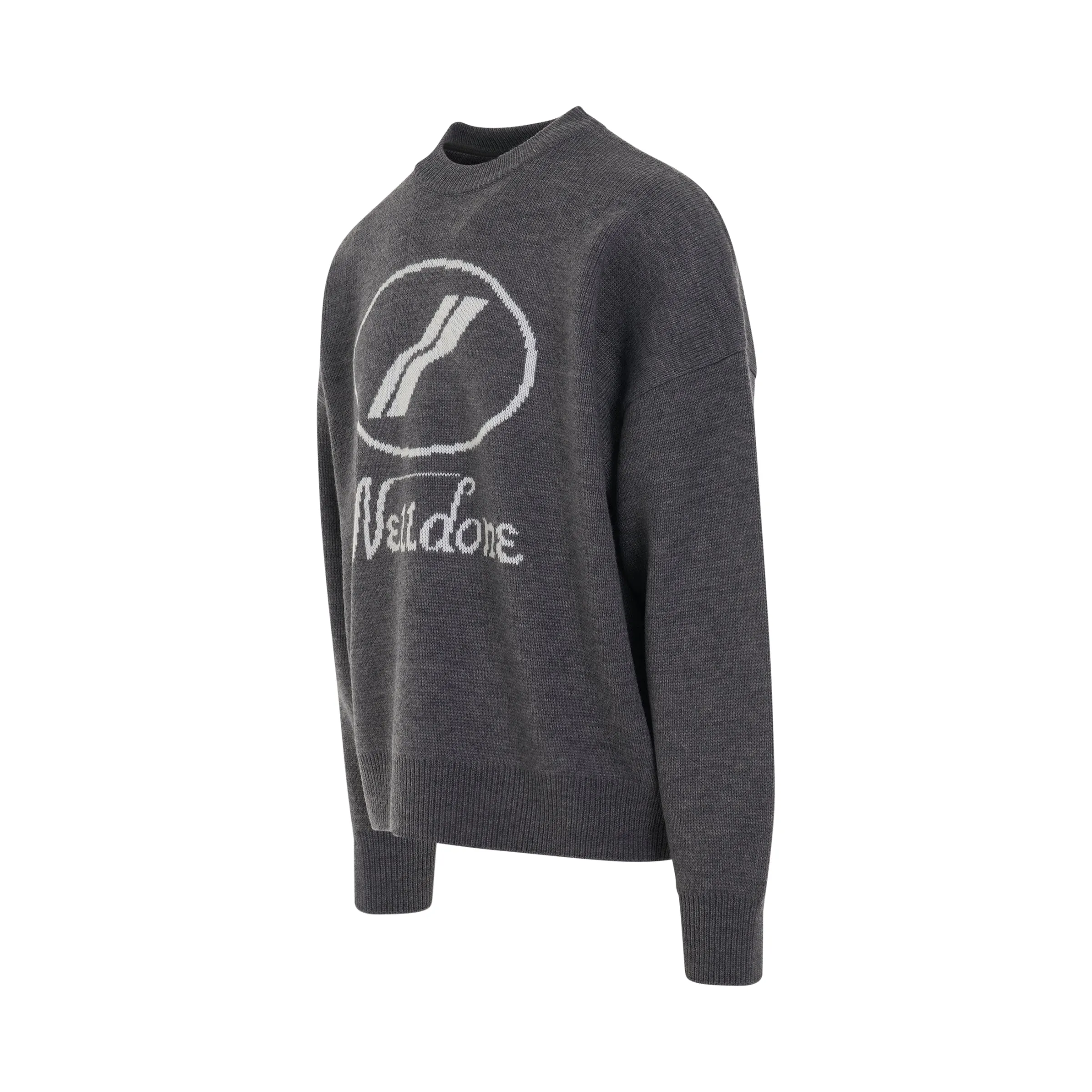 Logo Jacquard Intarsia Sweater in Grey sold by MARAIS product image thumbnail 2
