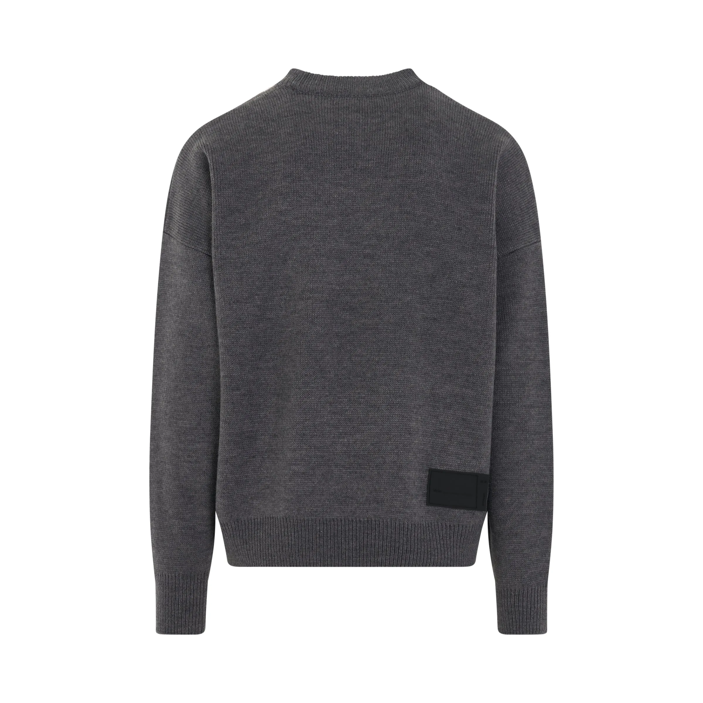 Logo Jacquard Intarsia Sweater in Grey sold by MARAIS product image thumbnail 4