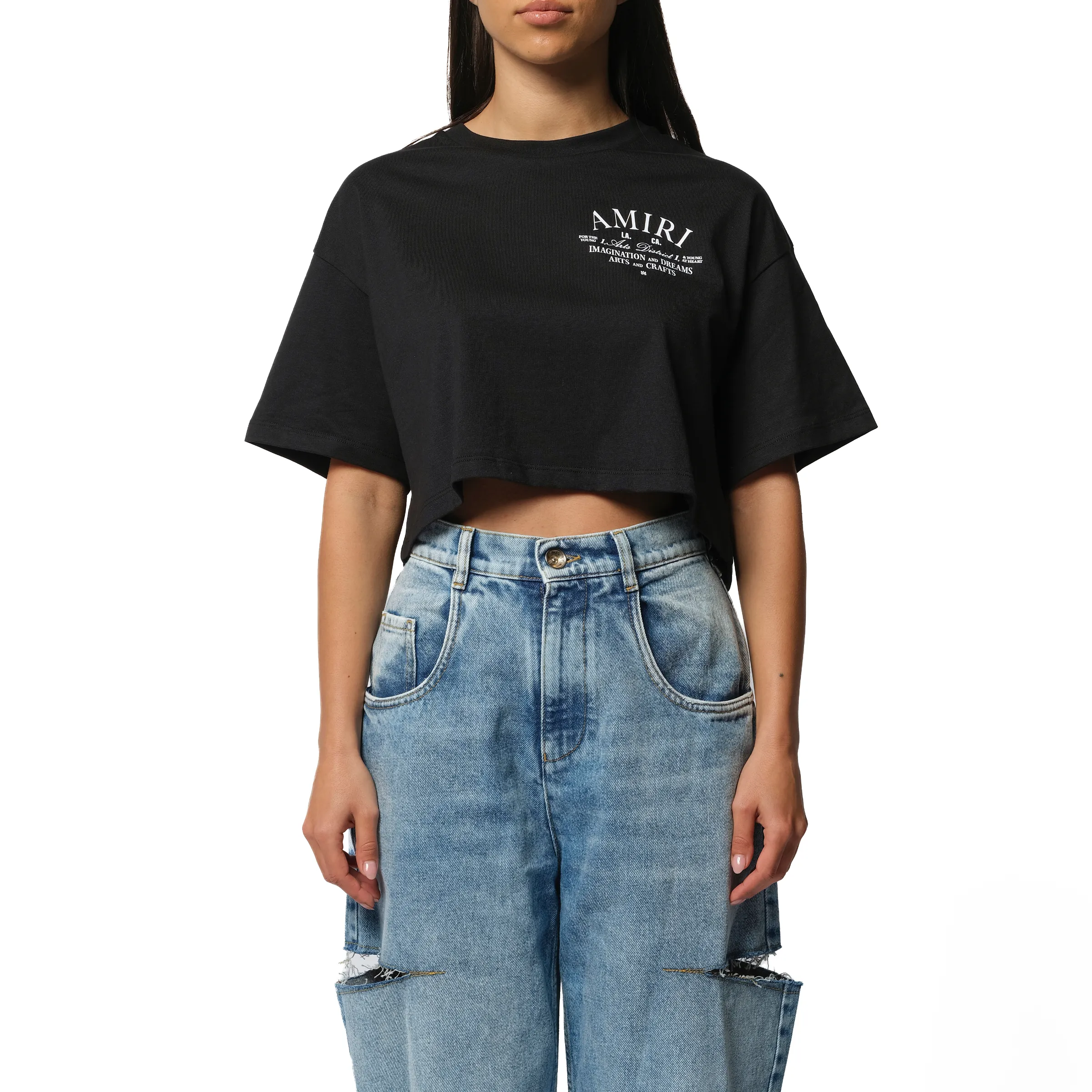 Arts District Cropped T-Shirt in Black sold by MARAIS