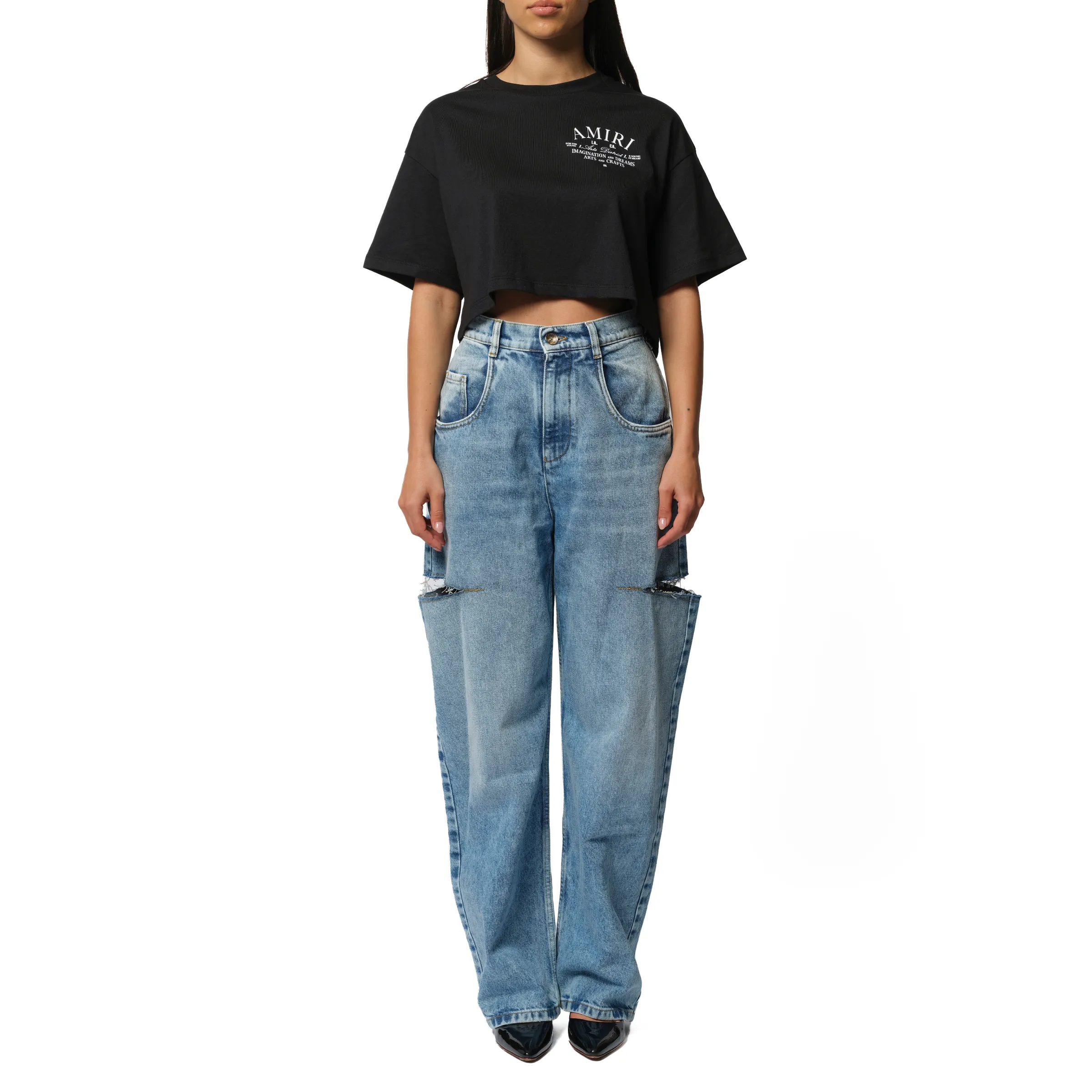Arts District Cropped T-Shirt in Black sold by MARAIS product image thumbnail 4