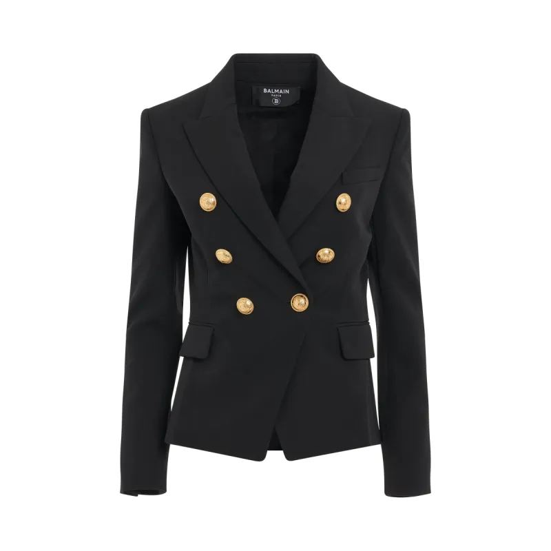 Double Breasted 6 Buttons GDP Jacket in Black sold by MARAIS