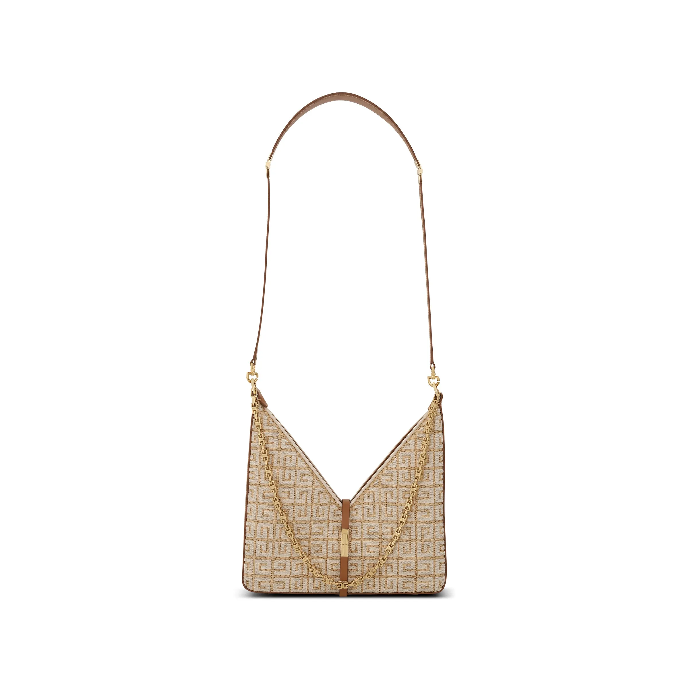 Small Cut Out Bag with Chain in Woven in Natural sold by MARAIS