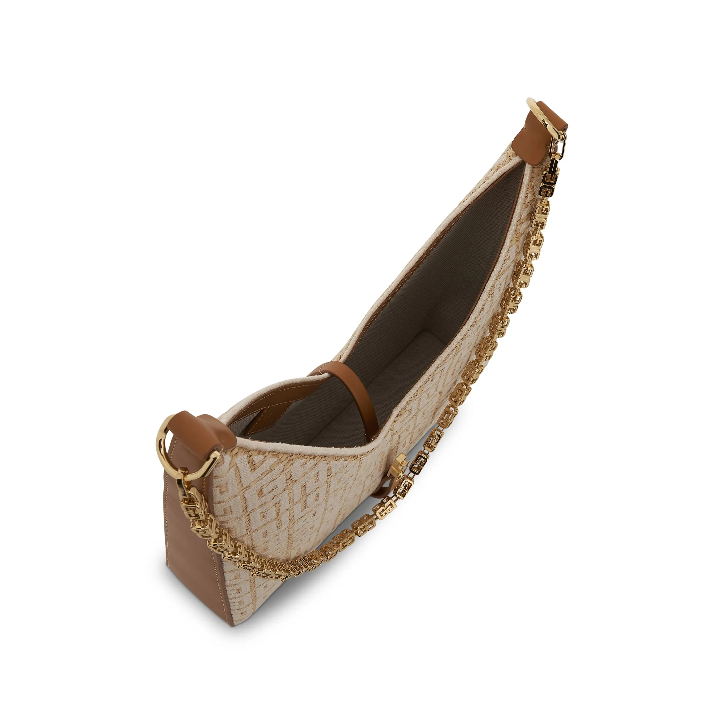 Small Cut Out Bag with Chain in Woven in Natural sold by MARAIS product image thumbnail 5