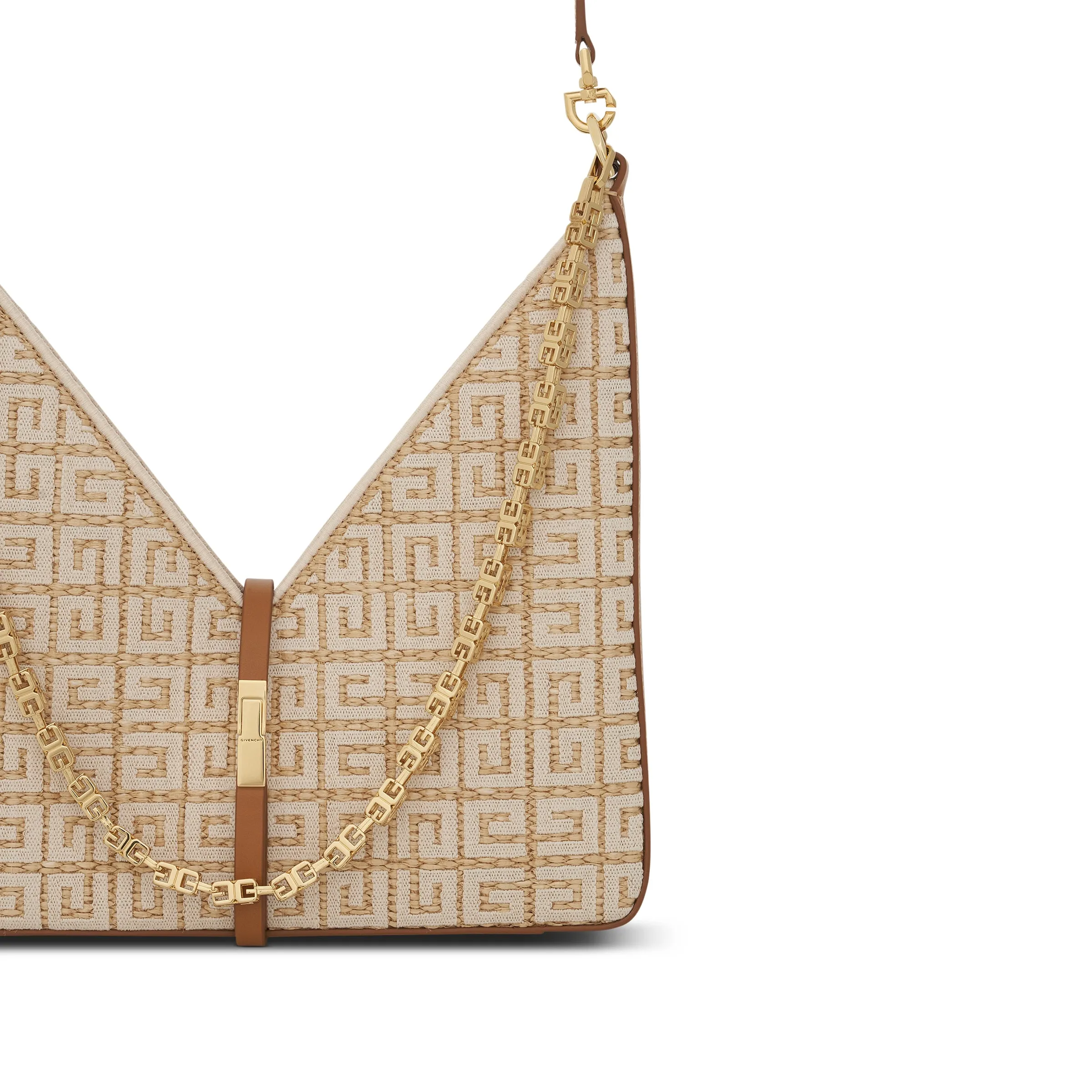 Small Cut Out Bag with Chain in Woven in Natural sold by MARAIS product image thumbnail 4