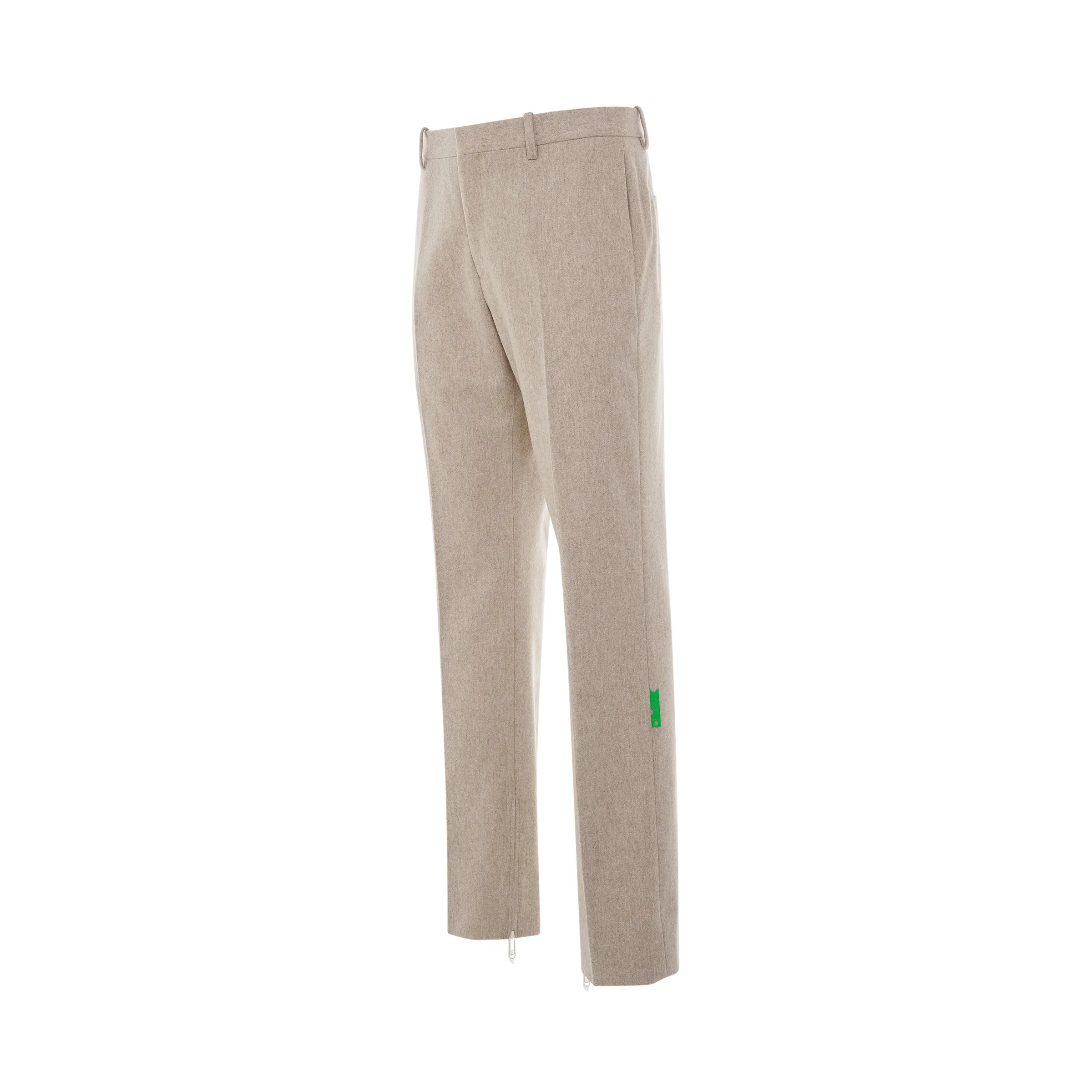 Tag Wool Slim Zip Pant in Bone sold by MARAIS product image thumbnail 2