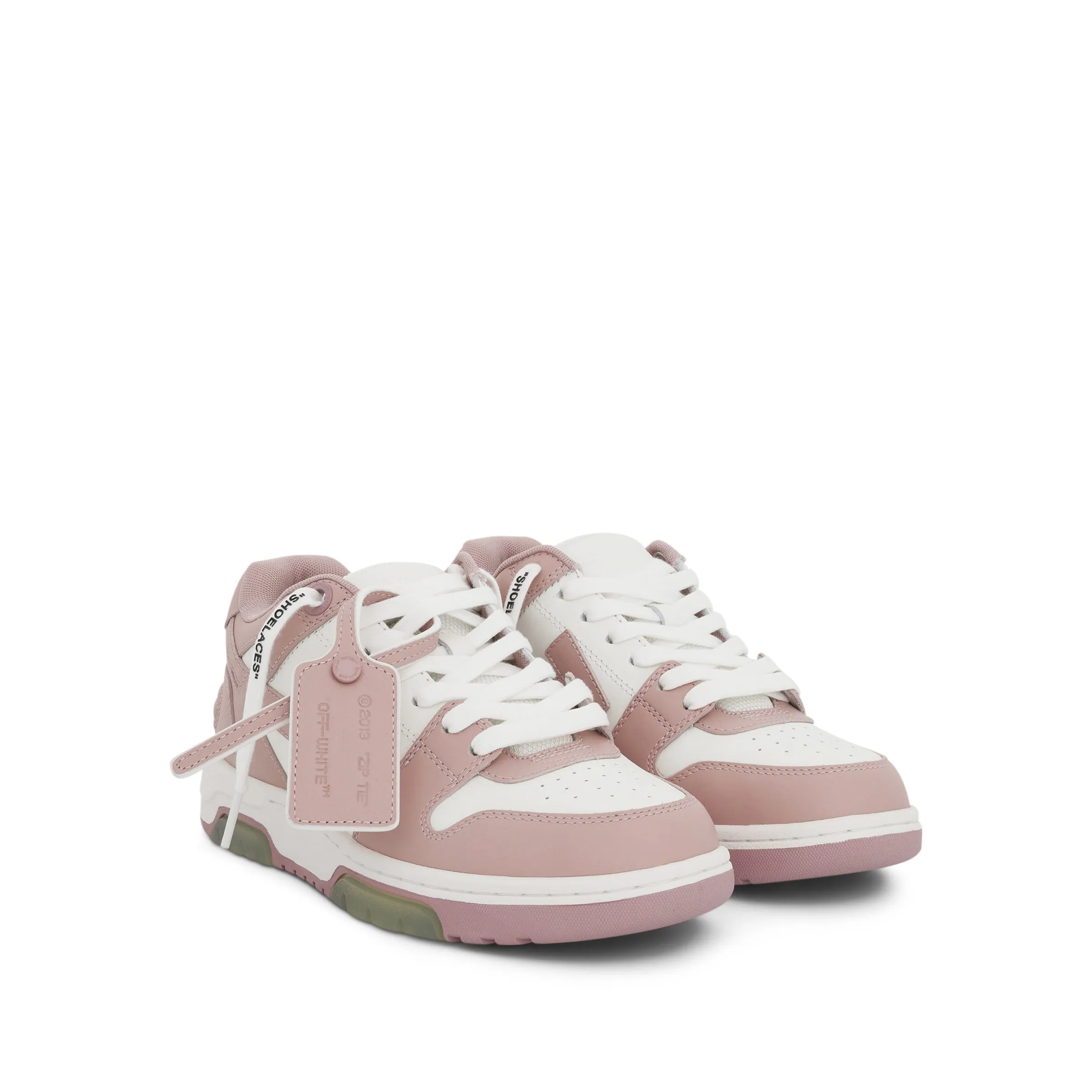 Out of Office Calf Leather Sneaker In White/Pink Colour sold by MARAIS product image thumbnail 2